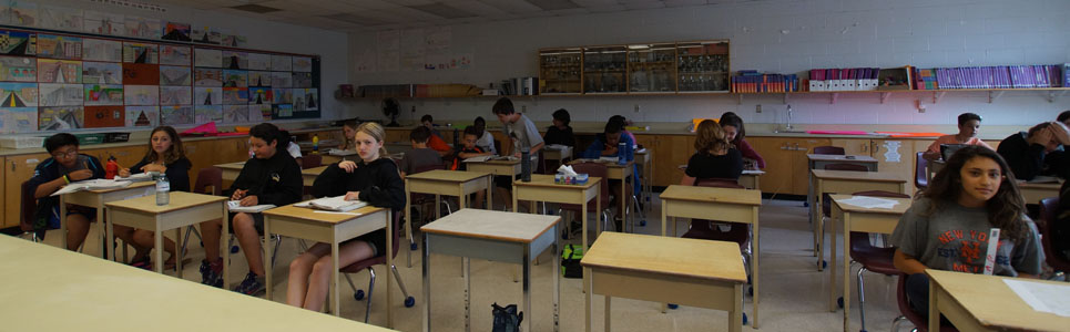 A classroom of Grade 8 students at St.Paul Catholic School.